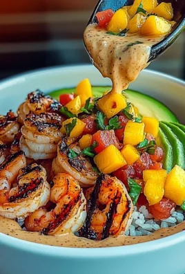 Shrimp and Avocado Bowls with Mango Salsa & Lime-Chili Sauce