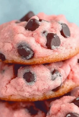Strawberry Cake Mix Cookies with Chocolate Chips