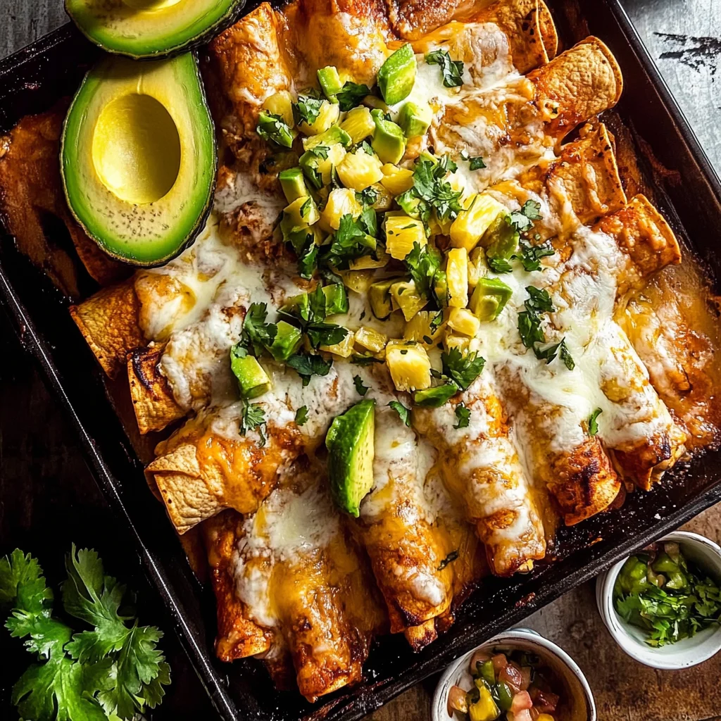 Baked Cheesy Cuban Chicken Taquitos