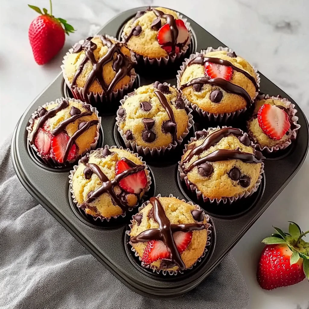 Bakery-Style Strawberry Chocolate Chip Muffins