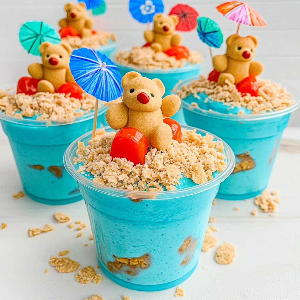 Beach Bear Pudding Cups