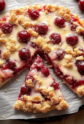 Cherry Dessert Pizza with Cherry Pie Filling and Crumble Topping Recipe