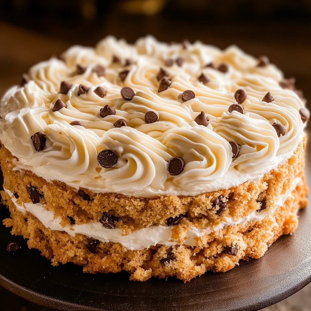 Chocolate Chip Cookie Cake Recipe with Buttercream Frosting