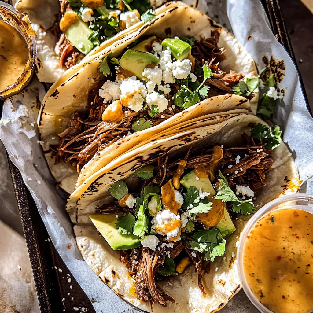 Crockpot Korean Gochujang Pot Roast Tacos