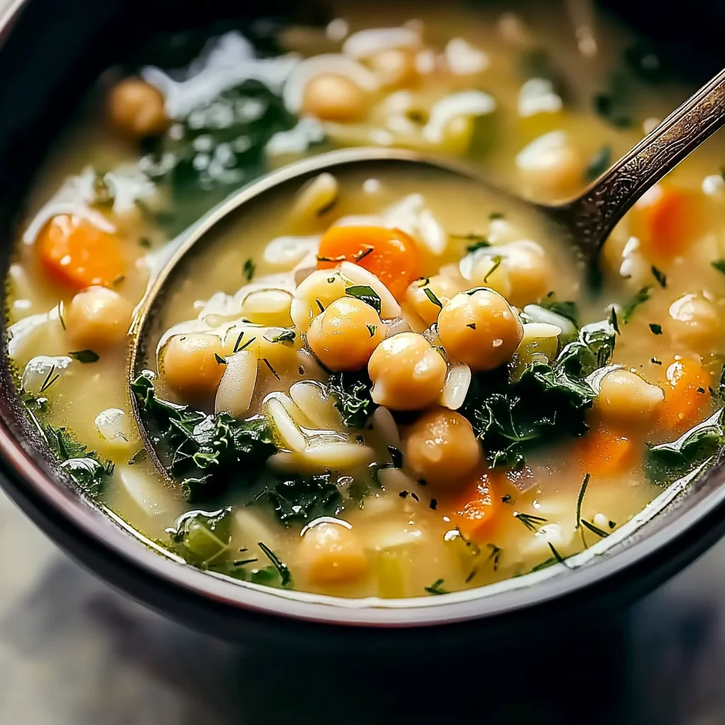 Homemade Greek Lemon Chickpea Soup