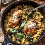 Lemon Cream Sauce Smothered Chicken and Orzo