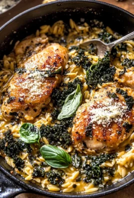 Lemon Cream Sauce Smothered Chicken and Orzo