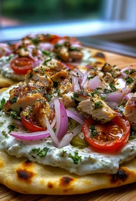 Mediterranean Tzatziki Chicken Naan Pizza