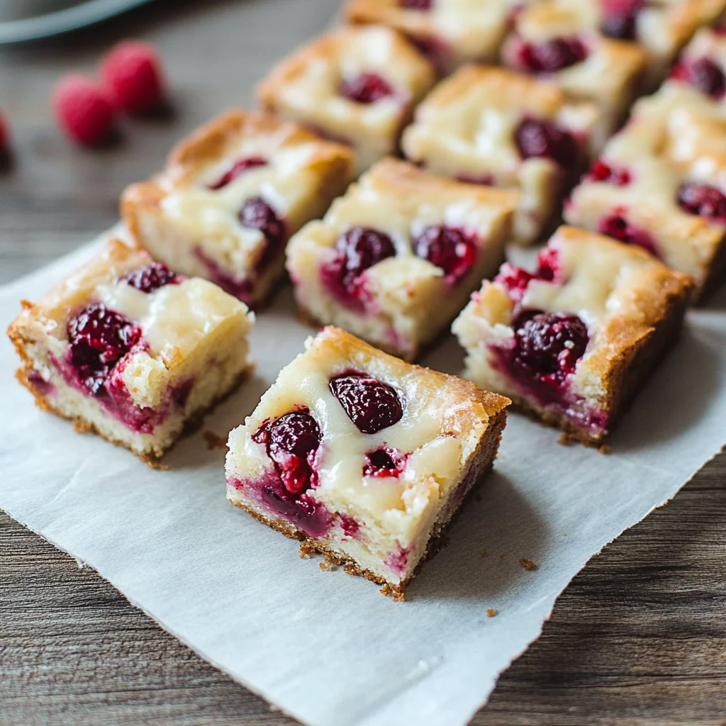 Raspberry White Chocolate Brownies (Blondies)