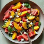 Refreshing and Juicy Watermelon Peach Salad for Hot Summer Days