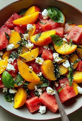 Refreshing and Juicy Watermelon Peach Salad for Hot Summer Days