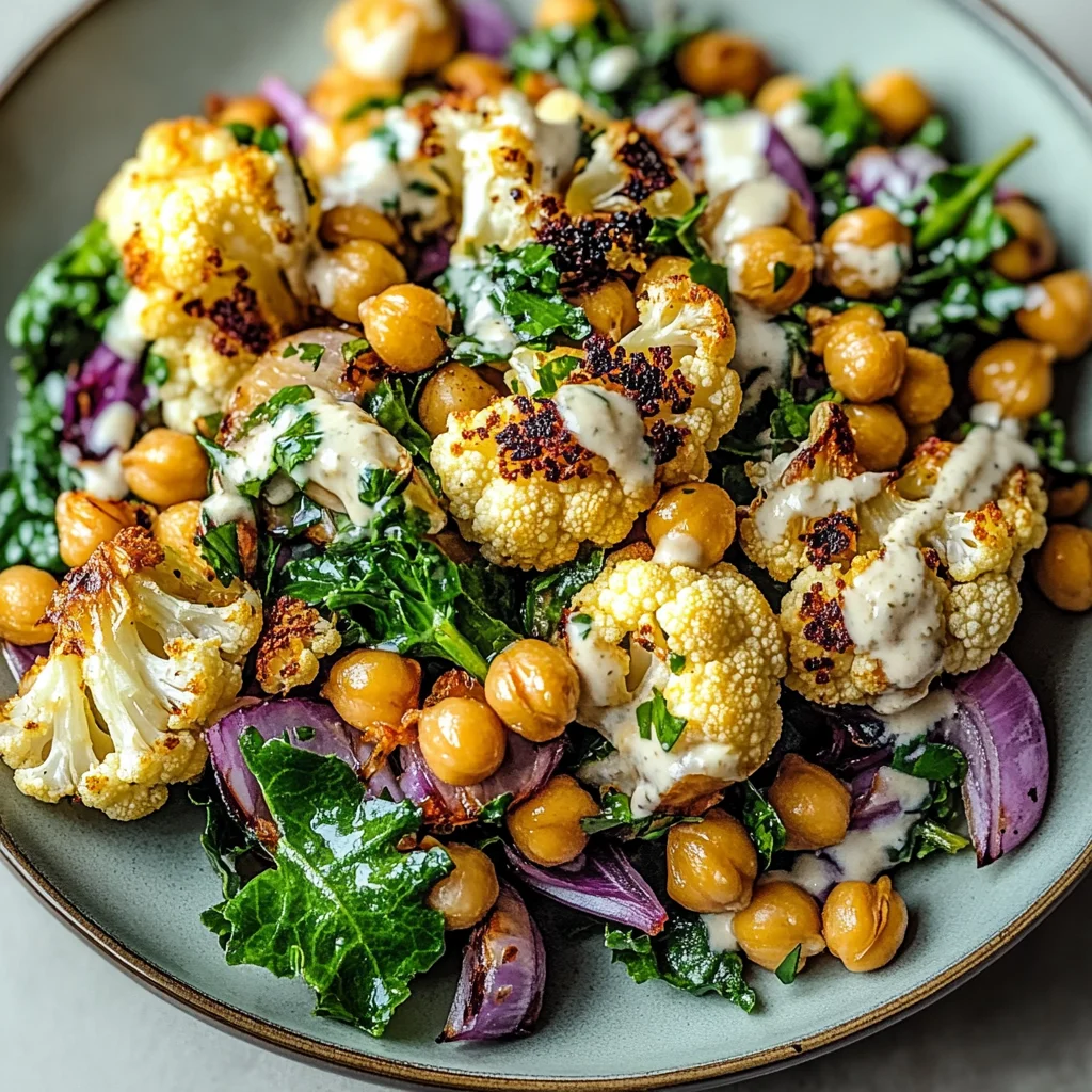 Roasted Cauliflower Chickpea Salad