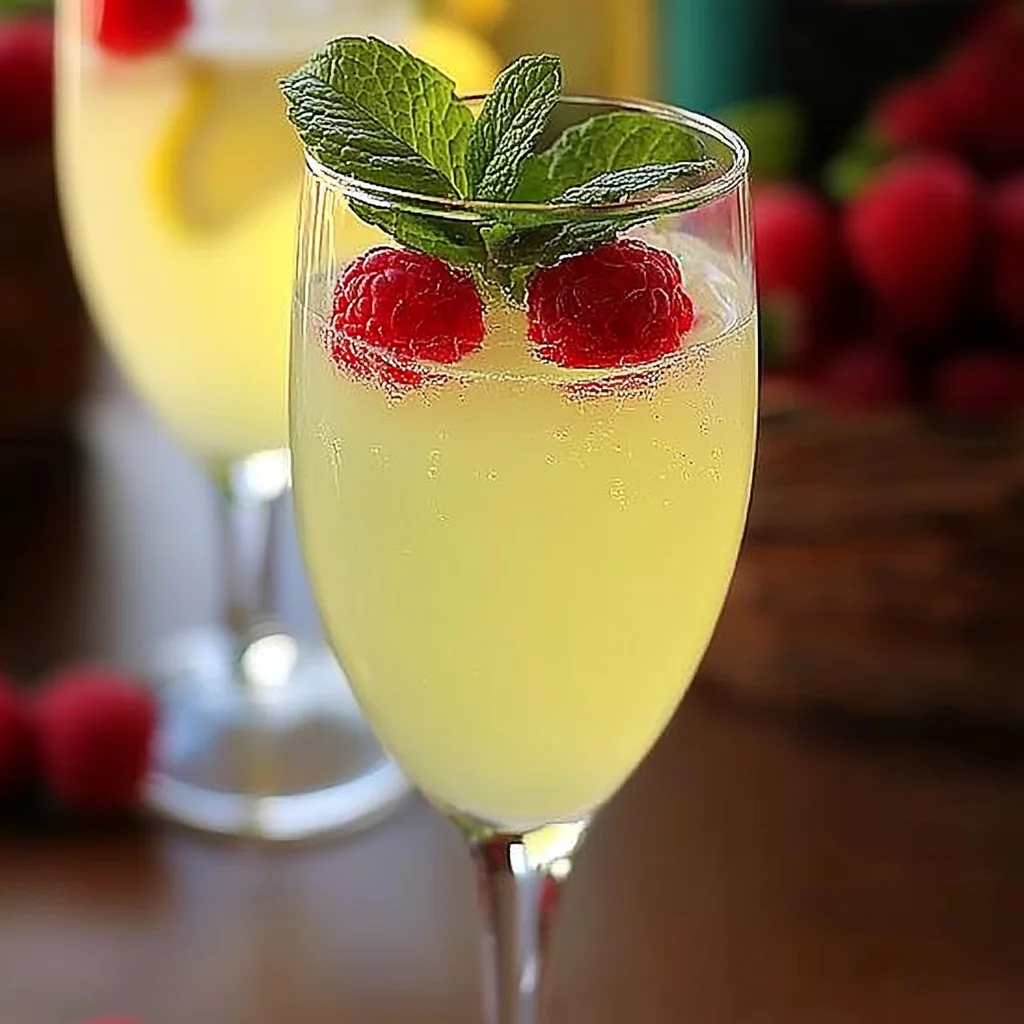 Sparkling Raspberry-Limoncello mocktail
