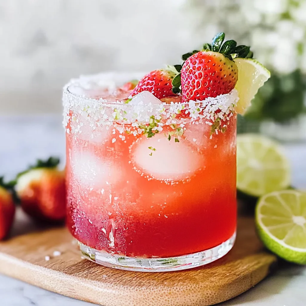Strawberry Lime Mocktail Margarita