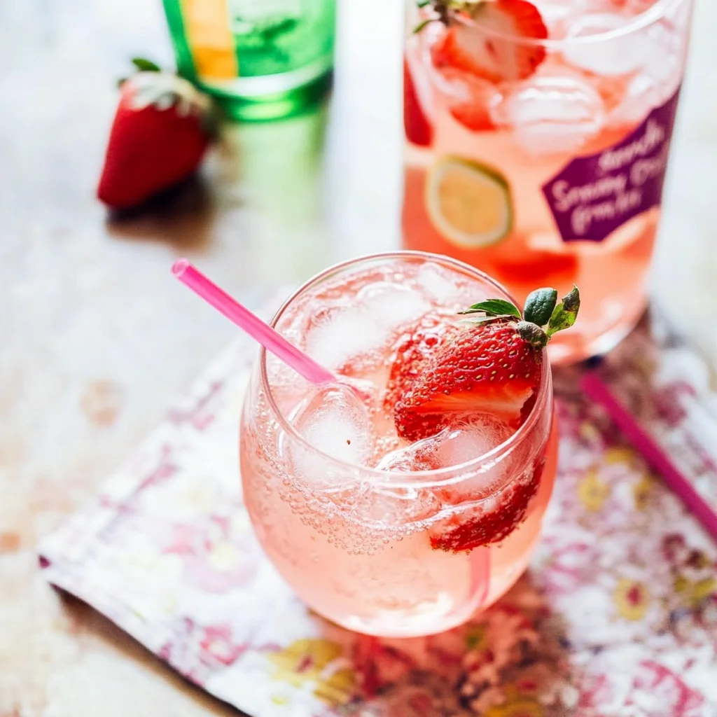 Strawberry Rose Gin Fizz