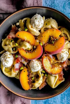 Tortellini Pasta Salad with Grilled Peaches