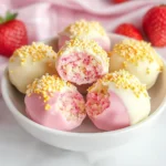 Valentine's Day Strawberry Shortcake Truffles
