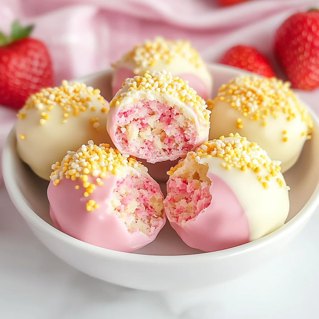 Valentine's Day Strawberry Shortcake Truffles