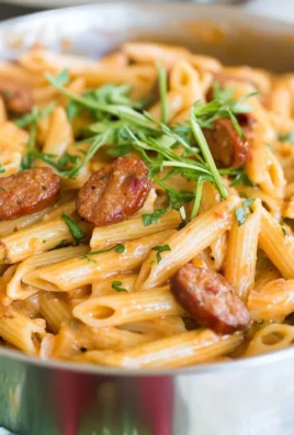 Easy Cajun Penne Pasta with Andouille Sausage