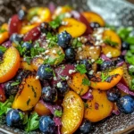 Grilled Peach Blueberry Salad