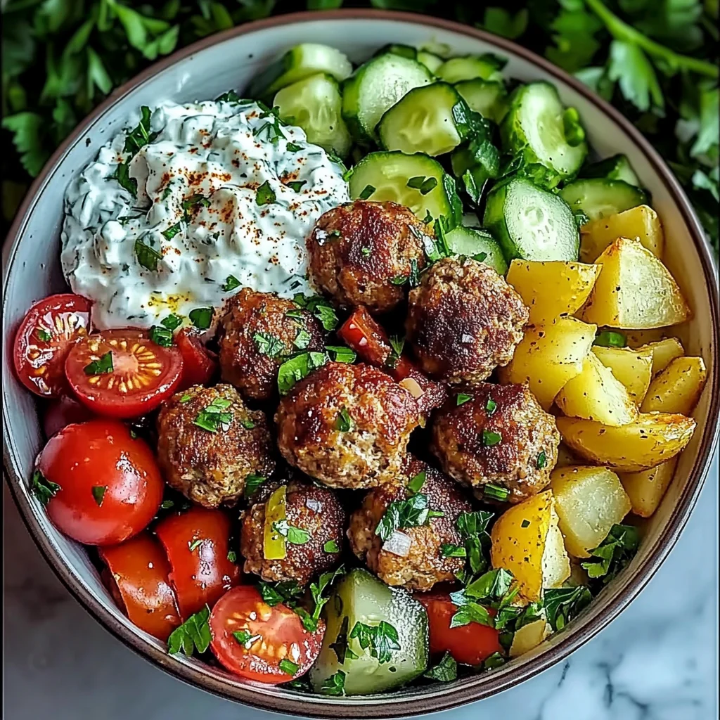 Irresistibly Easy Greek Meatball Bowl Recipe for Family Dinners