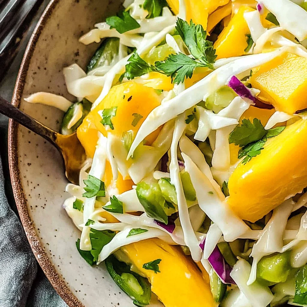 Mango Coleslaw (Ready in 15 Minutes, Perfect for Fish Tacos)
