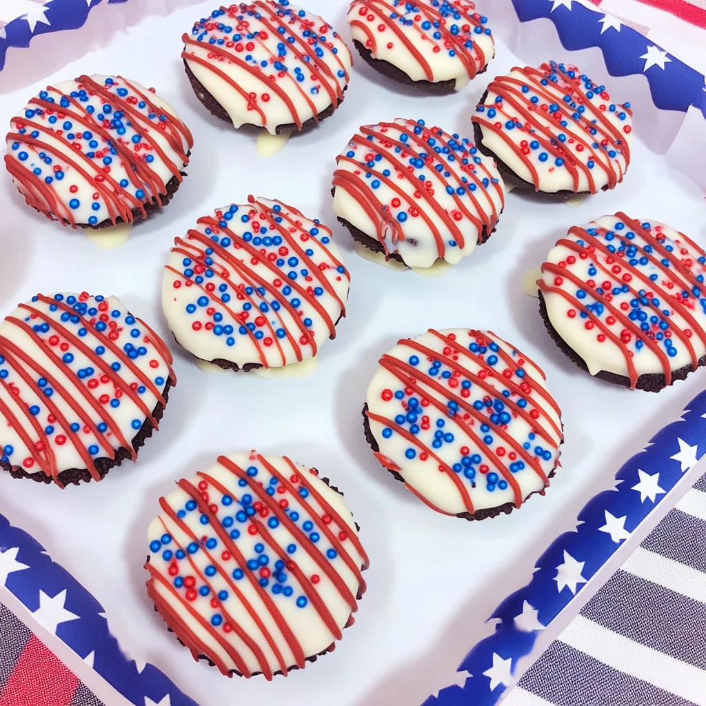 Patriotic Chocolate Covered Oreos