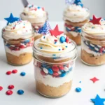 Patriotic Funfetti Mason Jar Cupcakes