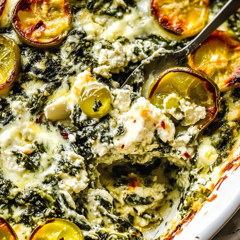 Spinach and Pepperoncini Baked Feta Dip