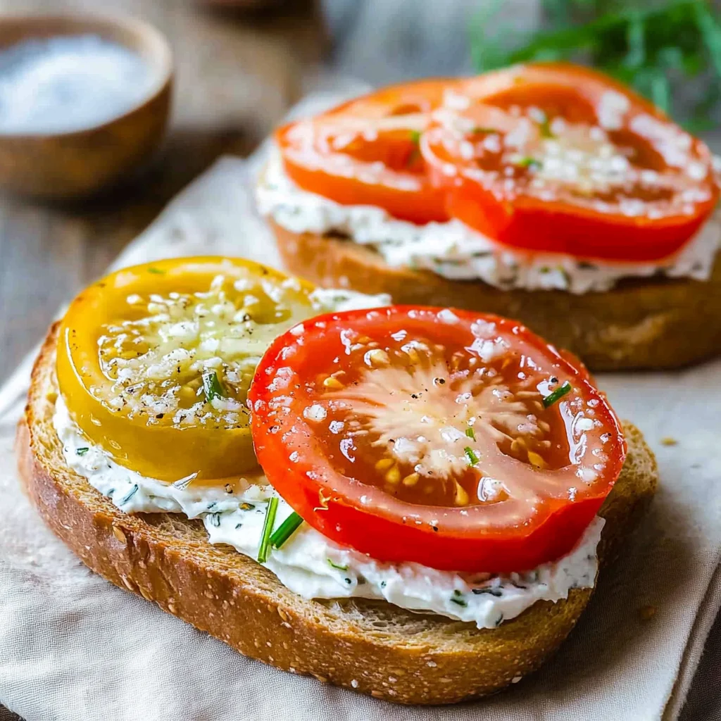 The Best Open-Faced Tomato Sandwich