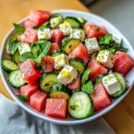 Watermelon Cucumber Feta Salad