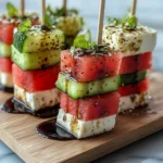 Watermelon Cucumber Feta Skewers: The Best 10-Minute Appetizer Recipe