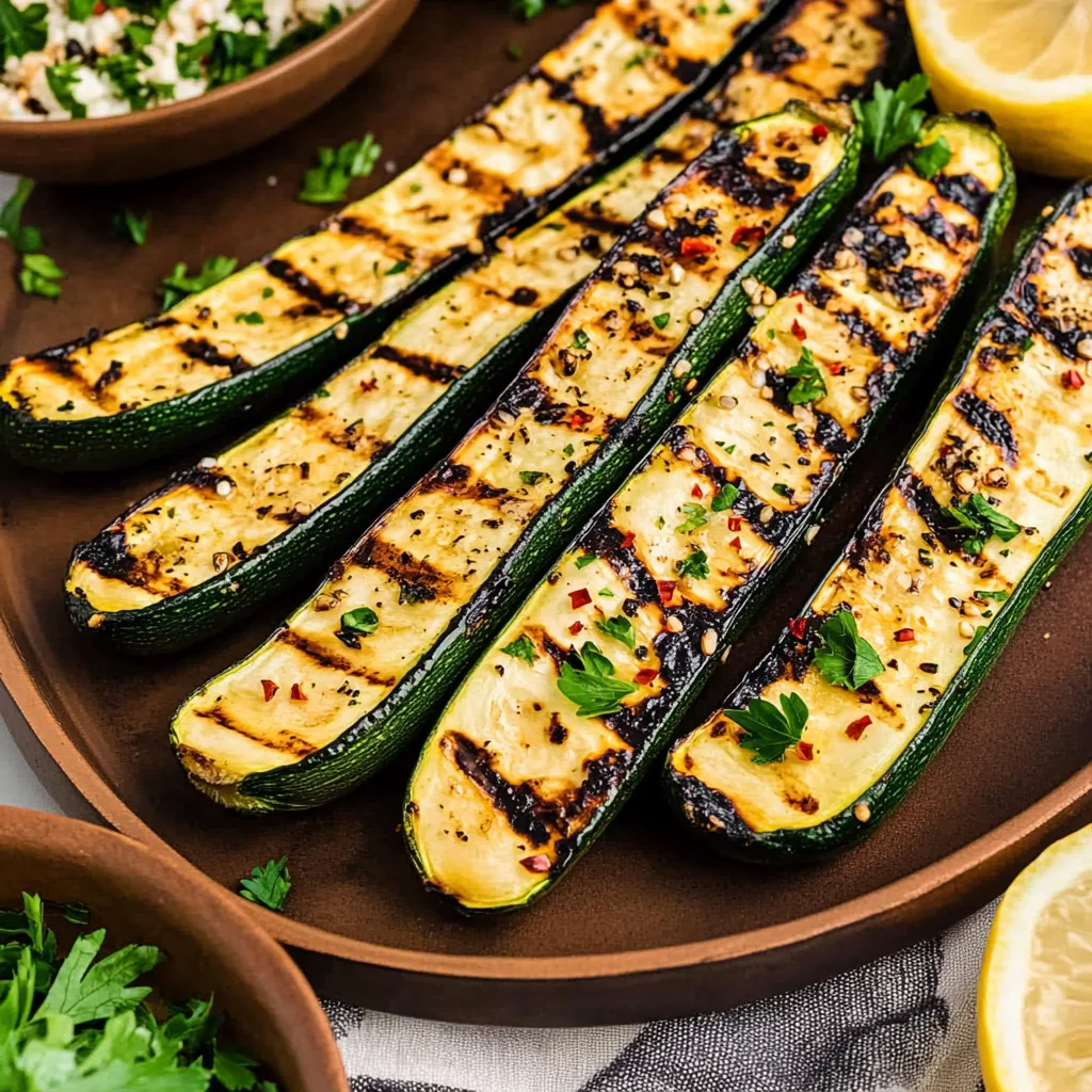 Lemony Grilled Zucchini