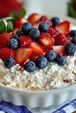 Red White and Blue Cheesecake Dip Easy Patriotic Party Recipe for 4th of July