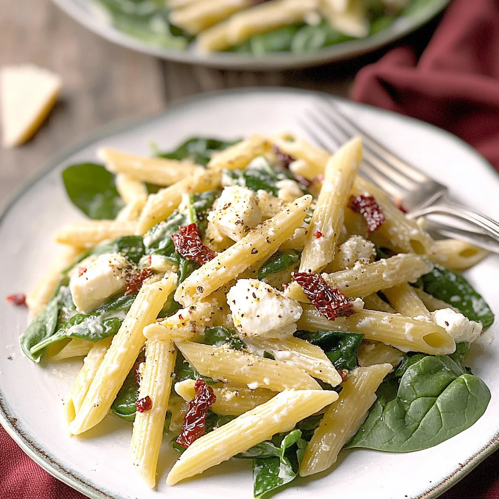 Smoked Mozzarella and Spinach Pasta Salad